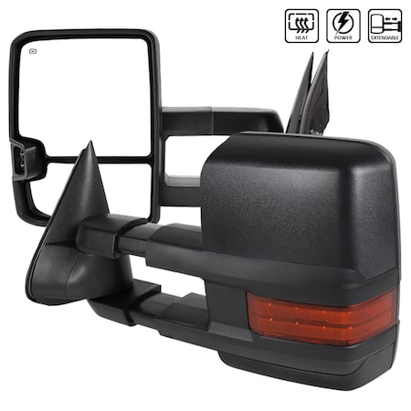 Spec-D Tuning 99-02 ChevySilverado Chrm Cvr Twng Mirrors, Pwr Htd, RMX-SIV99G3LEDHP-FS RMX-SIV99G3LEDHP-FS